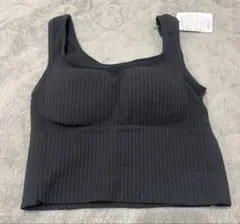 新品未使用！リブタンクブラトップ　濃灰グレー　SML フリーサイズ