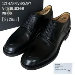希少 美品 Makers 8 12周年記念 レザー Vチップ BLUCHER 黒のサムネイル