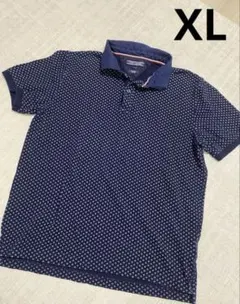TOMMY HILFIGER トミーヒルフィガー　ポロシャツ　ネイビー　柄　XL