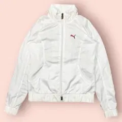 PUMA プーマ フルジップ 裏メッシュ ジャケット S ホワイト ゴルフ