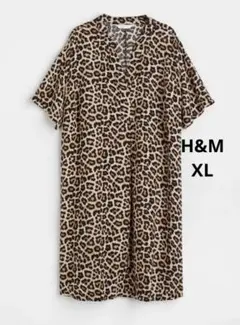 H&M Ｖネック　チュニック　ワンピース　レオパード柄　ゆったり　大きめ　送料込のサムネイル
