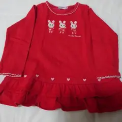 ミキハウス 長袖カットソー ウサギ　うさこ　100 赤