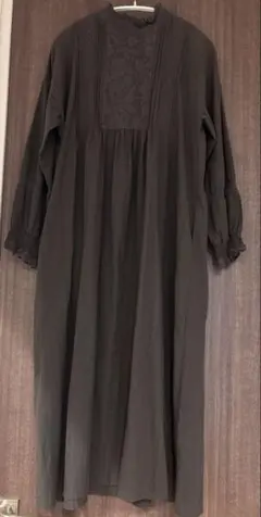 サマンサモスモス★ｓｍ2★チャコール⋆レース襟*ドビーレース張りワンピース