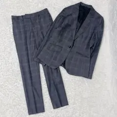 美品　ヒルトン　REDA ビジネススーツ　パンツ　セットアップ　グレー　チェック