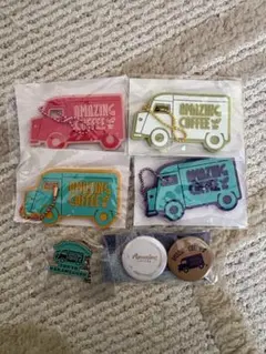 AMAZING COFFEE ラバーキーホルダーバッチセット