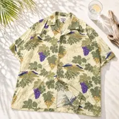 美品 エトロ XLサイズ Vネック リネン Tシャツ 総柄 ボタニカル サイケ 