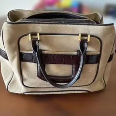 Hashibami muse ベージュ スエード ハンドバッグ