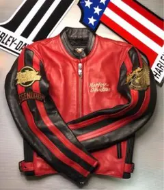 【レアモデル！入手困難】極美品★ハーレーダビッドソン　本革製ライダースジャケット