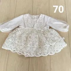 アイボリーフラワーレースベビードレス