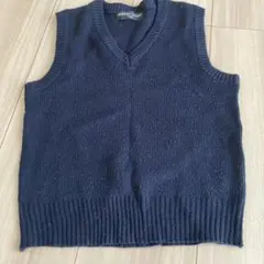 ネイビー ニット Vネック ベスト 120cm