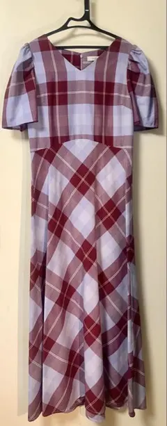 Andemiu チェックナローワンピース