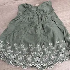刺繍入りワンピース カーキのサムネイル