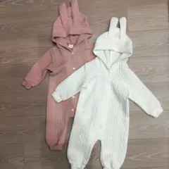 双子 うさぎロンパース