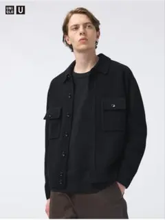 UNIQLO U ブラック ラムニットジャケット XL【完売品】