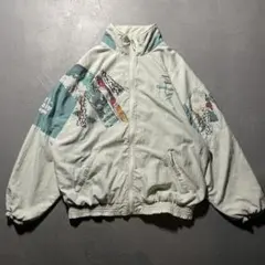 90s Reebok ナイロンジャケット 総柄 刺繍ロゴ ビッグシルエット XL