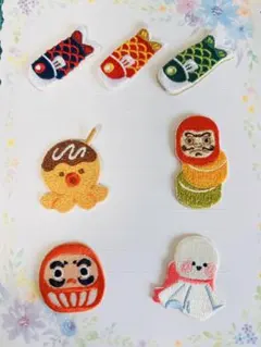 刺繍ワッペンセット 7点　シールタイプ