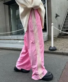 【etsinta/エシンタ】リメイクトラックジャージーパンツ ピンク S