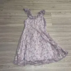 パープルミニドレス