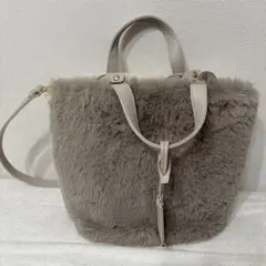 C*a様 Diana ファーショルダーバッグ グレー ホワイト