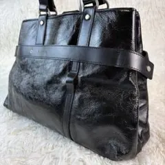 美品✨LANCEL ランセル トート ビジネスバッグ ブラック エナメル調のサムネイル