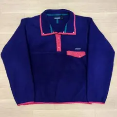 90s USA製 パタゴニア スナップT フリース エッグプラント Sサイズ