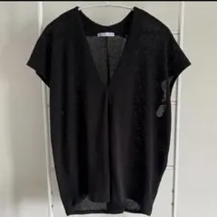 ZARAザラ Vネックニットベスト黒ブラック S春夏トップス