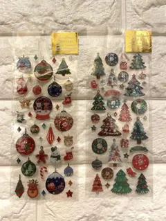 クリスマスデザインシールセット　ぷくぷく　キラキラ　シール