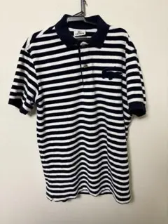 LACOSTE ボーダー ポロシャツ ネイビー ホワイト