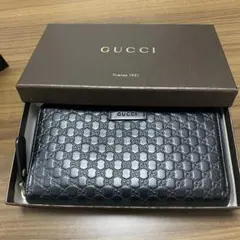 GUCCI GGパターン 長財布 黒 レザー 箱付き