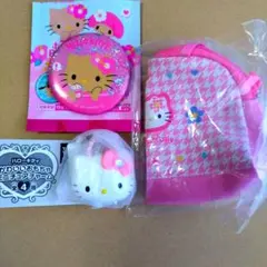 ハローキティ おもちゃミニチュアチャーム 缶バッチ バッグ 3点セット
