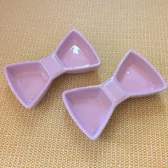 リボン型小皿 2個セット ピンクのサムネイル
