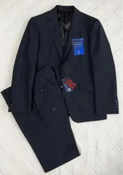 新品タグ付き RITORNO スーツ ブラック 無地 織柄 折り目スッキリ 就活