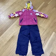 Moujonjon 子供用スキーウェア 星柄 ピンク/ネイビー