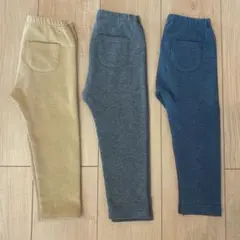 ユニクロ フリースレギンス 裏起毛 ロングパンツ 長ズボン 90 3点セット