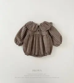 Noeul. ロンパース 韓国子供服 Check collar rompers