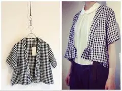 タグ付 fog with nest Robe ギンガムチェック ボレロシャツのサムネイル