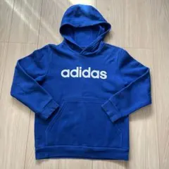 adidas フード付きパーカー 青150㎝