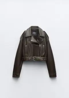 ZARA ザラ フェイクレザークロップドライダースジャケット