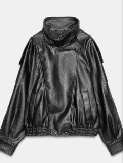 ZARA☆新品未使用☆Sサイズ 黒 レザーライダースジャケット