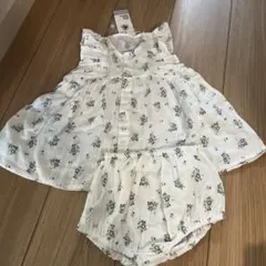 【新品未使用】タグ付き　プチバトー　ワンピース　ブルマセット　74 12m