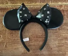 ミニーマウス風 黒カチューシャ スタッズ付き