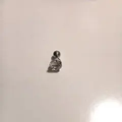 クリスタル付きシルバースタッドピアス(片耳用)
