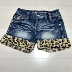 Y2K ヒョウ柄　ショートパンツ　ピンクラテ