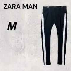 ZARA MAN スキニー デニム M ブラック 白ライン入り パンツ Y2K