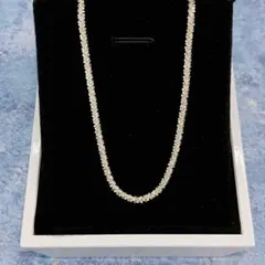 261N【上品】S925クリスタルスネークチェーンネックレス シルバー高 