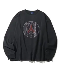 新品パリサンジェルマンヴィンテージ加工 ロゴエンブレム ロンT　PARIS