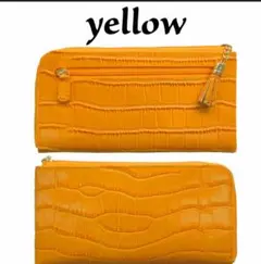 金運上昇！？イエロー ★新品 クロコダイル風 長財布