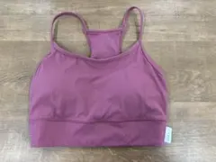 リブ編みピンククロップドタンクトップ