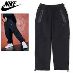 新品 2XL ナイキ テックフリース オープンヘム パンツ スウェットパンツ 黒