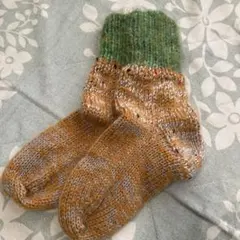 毛糸　手編み靴下